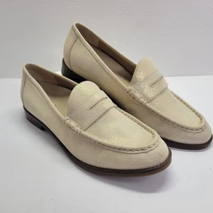 Vionic Waverly Light Tan Gold Metallic Preppy Corpcore Penny Loafer Womens 8.5 - Picture 1 of 10