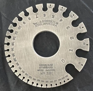 L.S. Starrett No. 281 American Standard Wire Gauge 0-36 AWG Made in USA FREE S&H - Picture 1 of 6