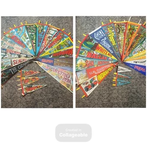 Vintage Souvenir Pennants Cities Landmarks Tourist 60s 70s 80s USA 34 Count - Picture 1 of 12