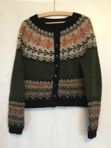 Strickjacke, Wolle +Mohair, Handarbeit, attraktives Fair Isle Motiv, Gr.M, neu - Bild 1 von 9