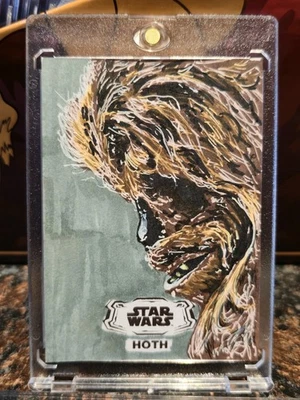 2024 Topps Star Wars Hyperspace 1/1 Art Sketch Chewbacca Hoth David Willingham  - Image 1 of 4