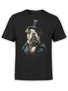 FANTUCCI Sir Barksworth T-Shirt | Dapper Bulldog Tee for Vintage Style | Unisex - Picture 1 of 5