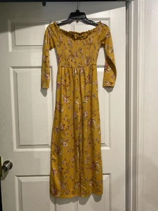 Art Class Jumpsuit Girls Large 10/12 Yellow Floral B76 - Picture 1 of 8