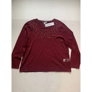 Suéter Pullover Manga Larga Cuello Redondo Liz Claiborne Talla XXL Perla/Estrás - Imagen 1 de 5