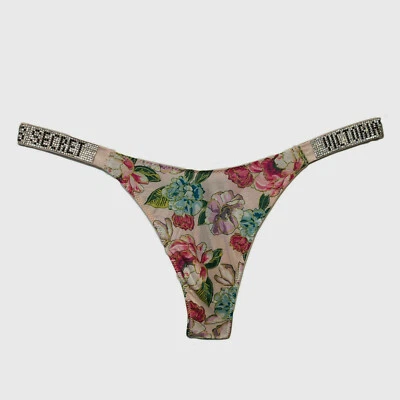 NUEVO BRAGUITA TANGA VICTORIAS SECRET MUY SEXY ROSA MEDIO BRILLO FLORAL N5906 Foto 1 de 4