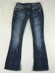 Miss Me Jeans Damen Blau Bootcut Medium Wash Split Hem Low Rise Jeans Gr. 27 - Bild 1 von 15