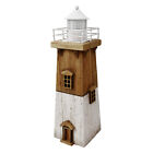 Wooden Nautical Lighthouse Decor with Light Rustic Ocean Sea Beach Handcrafted