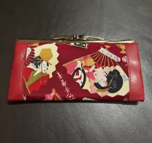 Vintage Purse Geisha Pattern Asian Oriental Motif Collectible Wallet RARE! - Picture 1 of 6