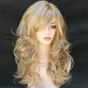 Wonderful Ladies Wig Wiwigs Synthetic Long Golden Strawberry Blonde Mix - Picture 1 of 12