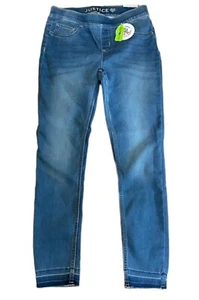 Justice Girls Denim Leggings Blue Size 18 Plus Medium Wash Pull On Stretch - Picture 1 of 12