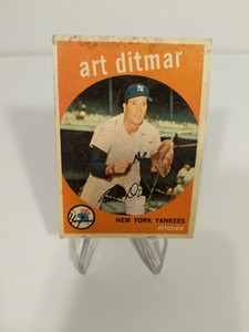 ART DITMAR SIGNED AUTOGRAPHED 1959 TOPPS CARD # 374 NEW YORK YANKEES