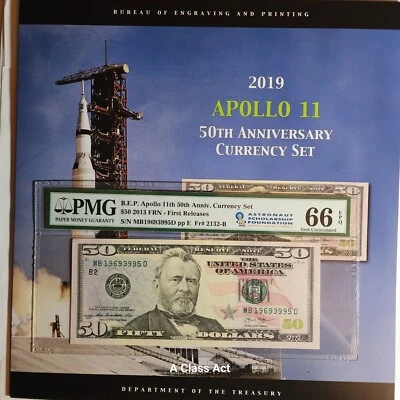 2019 Apollo 11 50th Anv Currency Set PMG 66 EPQ PMG ERROR read description T8737 - Image 1 of 4