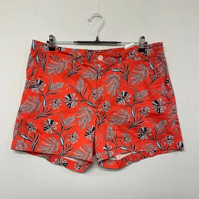 Banana Republic 女式斜纹短裤 14 码花卉棉混纺 B341 - 30 — 第 1/4 张图片