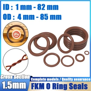 Metric Vitons Rubber FKM O Ring Seals 1.5mm Cross Section 1mm-82mm ID Brown - Picture 1 of 106
