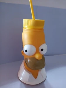 HOMER SIMPSON 32 oz SIPPER CUP WATER BOTTLE w/ STRAW SOUVENIR UNIVERSAL STUDIOS - Picture 1 of 15