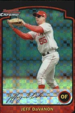 2003 Bowman Chrome Draft X-Fractors Angels Baseball Card #22 Jeff DaVanon/130