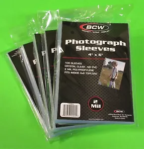 500 4X6 PHOTO SLEEVES-CRYSTAL CLEAR-ARCHIVAL SAFE, ACID FREE, 2 MIL THICK - Picture 1 of 2