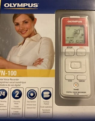 Olympus VN-100 Handheld (128 MB, 74 Hours) Digital Voice Recorder New - Image 1 of 4