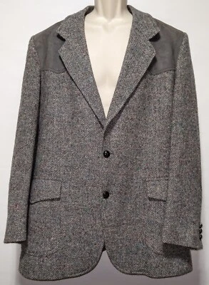 Blazer Pendleton Hombre 44L Gris Parches en el Codo Lana Occidental Donegal Tweed De Colección  Foto 1 de 4
