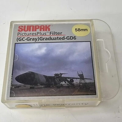 Sunpak PicturesPlus GC-Gray Graduated-GD6 58mm Filter Made In Japan - Image 1 of 4