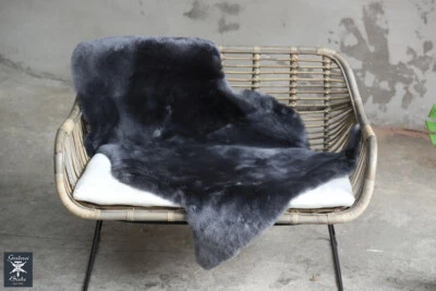 Lammfell Schaffell anthrazit geschoren Teppich gefärbt Auflage Sitzschoner - Bild 1 von 4