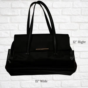 Nine West Purse Laptop Bag Zippered Tote - Black - 12” x 15” with 4” Wide Base - Picture 1 of 8