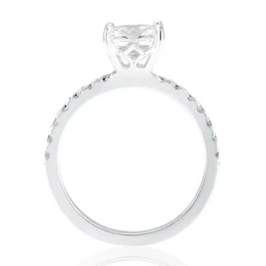 3/4 CT Diamond Engagement Ring Princess Cut H/VS2 14K White Gold Size 6 - Bild 1 von 5