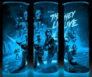 Glow in the Dark They Live 80s Retro Horror Movie Cup Mug Tumbler 20oz - Picture 1 of 4