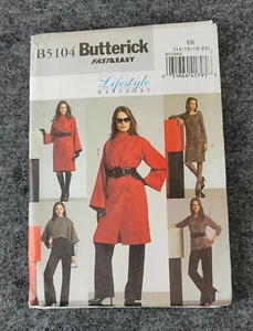 Butterick Sewing Pattern MISSES JACKET-DRESS-TOP #B5104 Sizes:14-20 ©2007 UNCUT - Picture 1 of 2