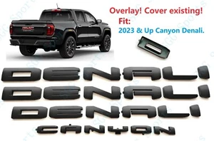 OVERLAY Matte Black Door Rear DENALI Canyon Letter Emblem 2023+ Canyon DENALI - Picture 1 of 13