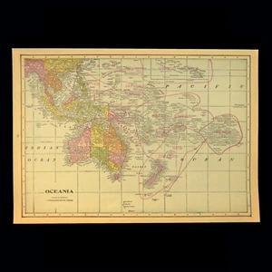 Post WWI OCEANIA Map South Pacific Japanese Mandate League of Nations Original - Picture 1 of 7