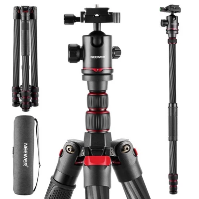 Trípode de carbono NEEWER N55CRD 80,7" - 26,5 lb de carga, cabezal de bola 360° Foto 1 de 4
