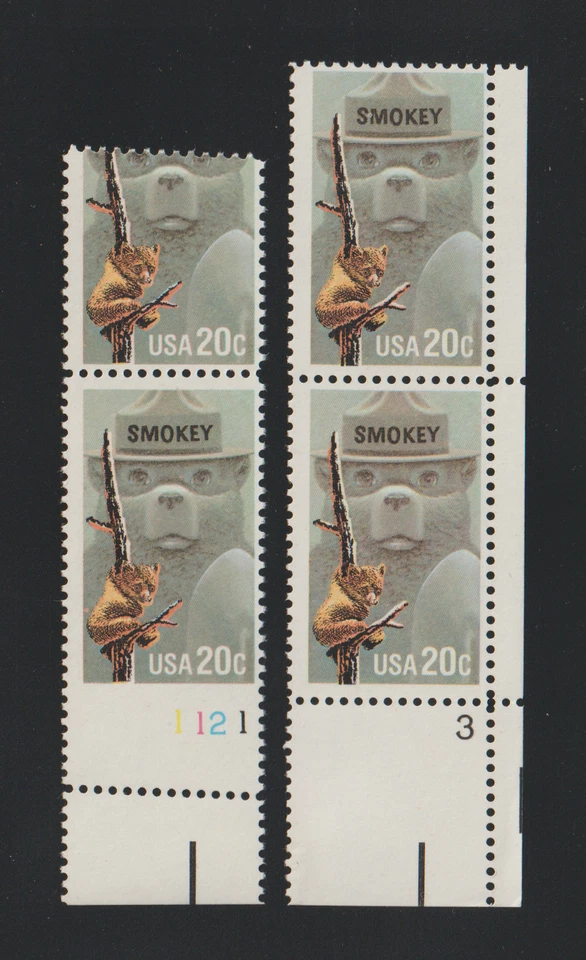 US EFO ERROR Stamps #2096 Smokey Bear: Misperf Mini & Jumbo pair & Normal.  MNH - Image 1 of 2