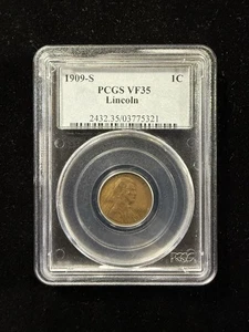 1909-S Lincoln Wheat Cent PCGS VF35 Corner Of Case Chipped #474 - Picture 1 of 7