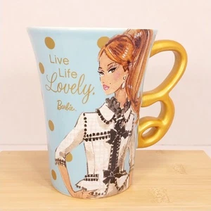 Taza de café Hallmark Barbie 2016 azul Live Life encantadora mango B Mattel Collectors - Imagen 1 de 8