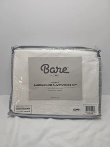 Bare Home Twin XL Sandwashed Duvet Cover Set White - Picture 1 of 1