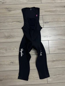 Men Rapha Classic 3/4 Bib Shorts W/Pad Thermal black Cycling Bike sz L - Picture 1 of 6