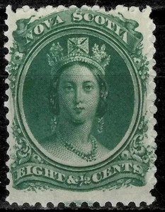 British Colonies Nova Scotia 1860 ☀ 8½c green ☀ MH stamp - Picture 1 of 2