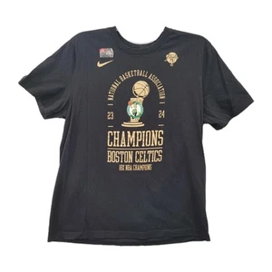 Nike T-shirt Men's XL Boston Celtics 23 24 Championship Shirt Black with Gold - Picture 1 of 6