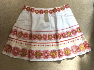 BODEN Tamsin Embroidered Pure Linen Skirt BNWT 20 - Picture 1 of 15