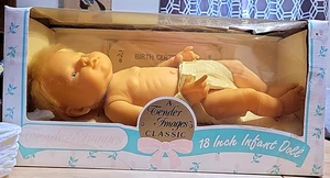 Tender Images Classic 18" Infant Baby Doll Blonde Hair Blue Eyes NIB (Box rough) - Picture 1 of 14