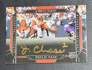 2021 National Treasures Rookie Signatures Field Pass /99 Ja'Marr Chase Auto RC - Picture 1 of 3