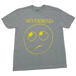 PICCOLA LuLaRoe ROCKER T ~ NEVERMIND ~ Maglietta grafica; Taglie 4-6; grigio e giallo - Foto 1 di 3