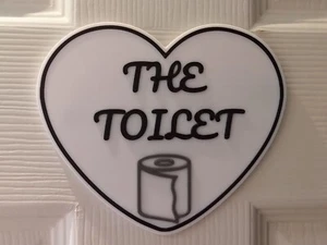 SCHWARZ/WEISS WC TÜRSCHILD WC / BADSCHILD MIT KLEBER 3D DRUCK - Bild 1 von 6