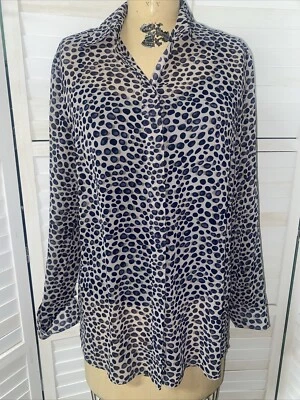 Blusa Top Para Mujer Yansi Fugel Talla S Manchada Manga Larga Chifón Forrada Pequeña Foto 1 de 4