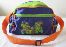 TEENAGE MUTANT NINJA TURTLES SMALL SHOULDER BAG ZIPPED SIDE POCKETS RARE 1990'S
