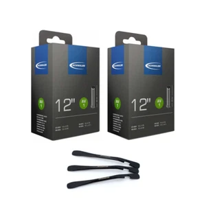 2x Manguera de bicicleta Schwalbe AV1 recta 40mm 12 pulgadas 47/62-203 con elevador de neumáticos - Imagen 1 de 1