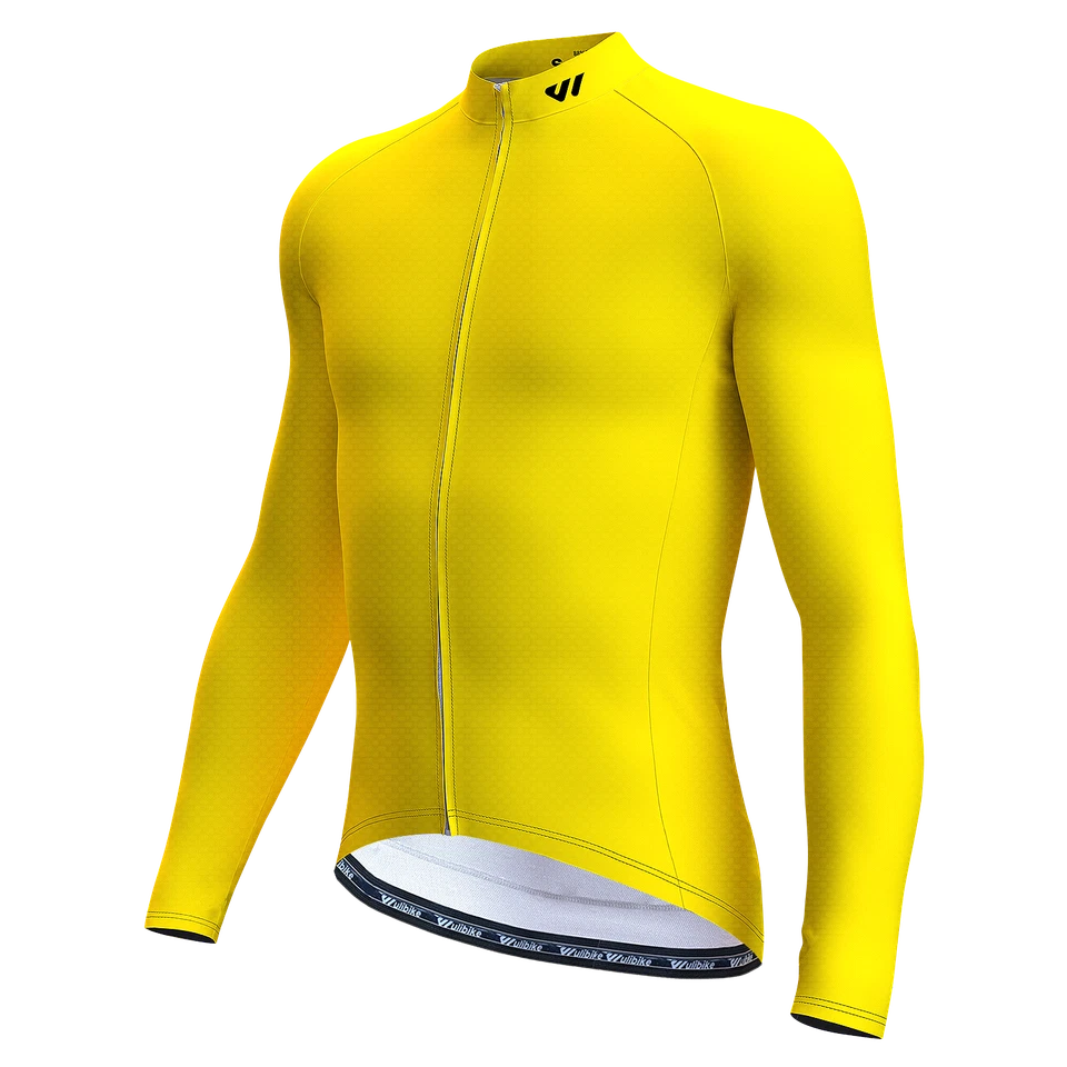 Camiseta deportiva de ciclismo para hombre manga larga Wulibike montaña bicicleta camiseta Prendas para el torso cremallera completa MTB Foto 1 de 4