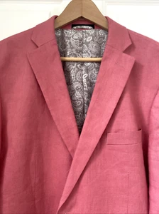 Lauren Ralph Lauren Linen Ultraflex Blazer 44 Sport Suit Jacket Salmon Pink - Picture 1 of 14