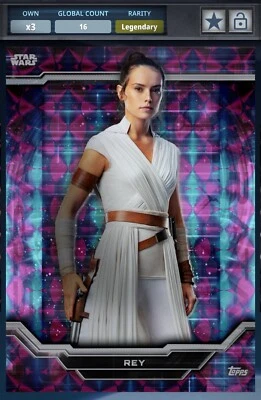Topps Star Wars Card Trader Strata Rey Black Refractor Legendary 16CC - Image 1 of 2